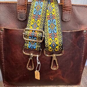 Black Colorful Strap Geometric Boho Bag Strap Guitar Bag Strap NEW! FAST SHIP
